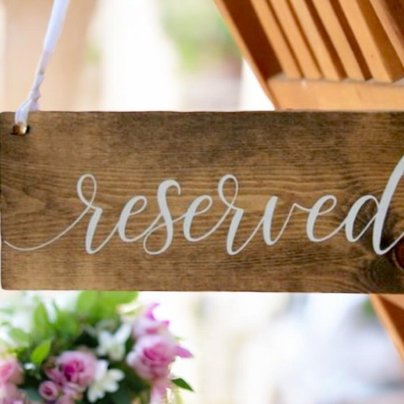 Set of 2 Wooden Reserved Signs - Picture 6 of 16